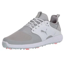 PUMA GOLF Men's Ignite Pwradapt Caged Golf Shoe, 8 Wide Gray/White