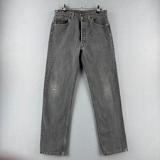Vintage Levis Jeans Mens 33x23 Fits 30x30 Faded Black 501 90s Made in USA