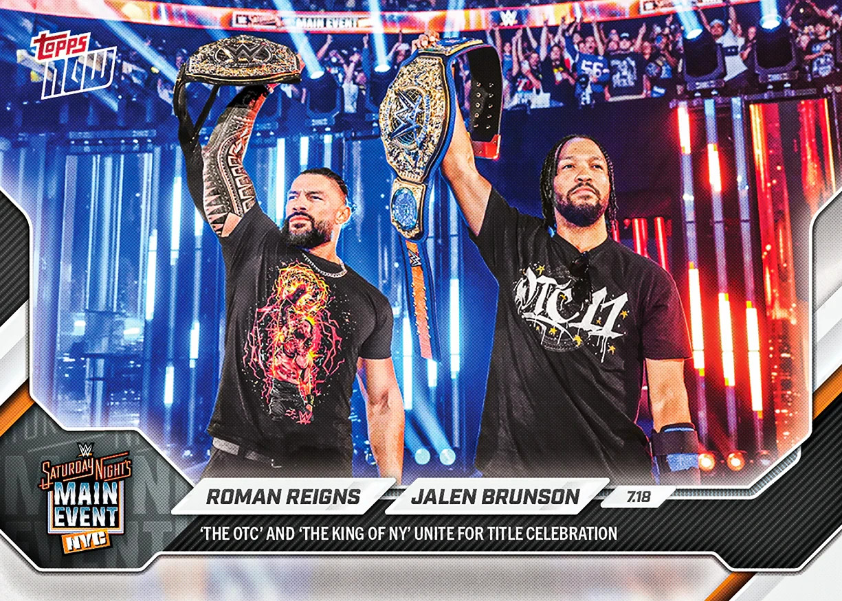 Roman Reigns / Jalen Brunson - 2026 WWE Topps NOW - Card 73 Presale