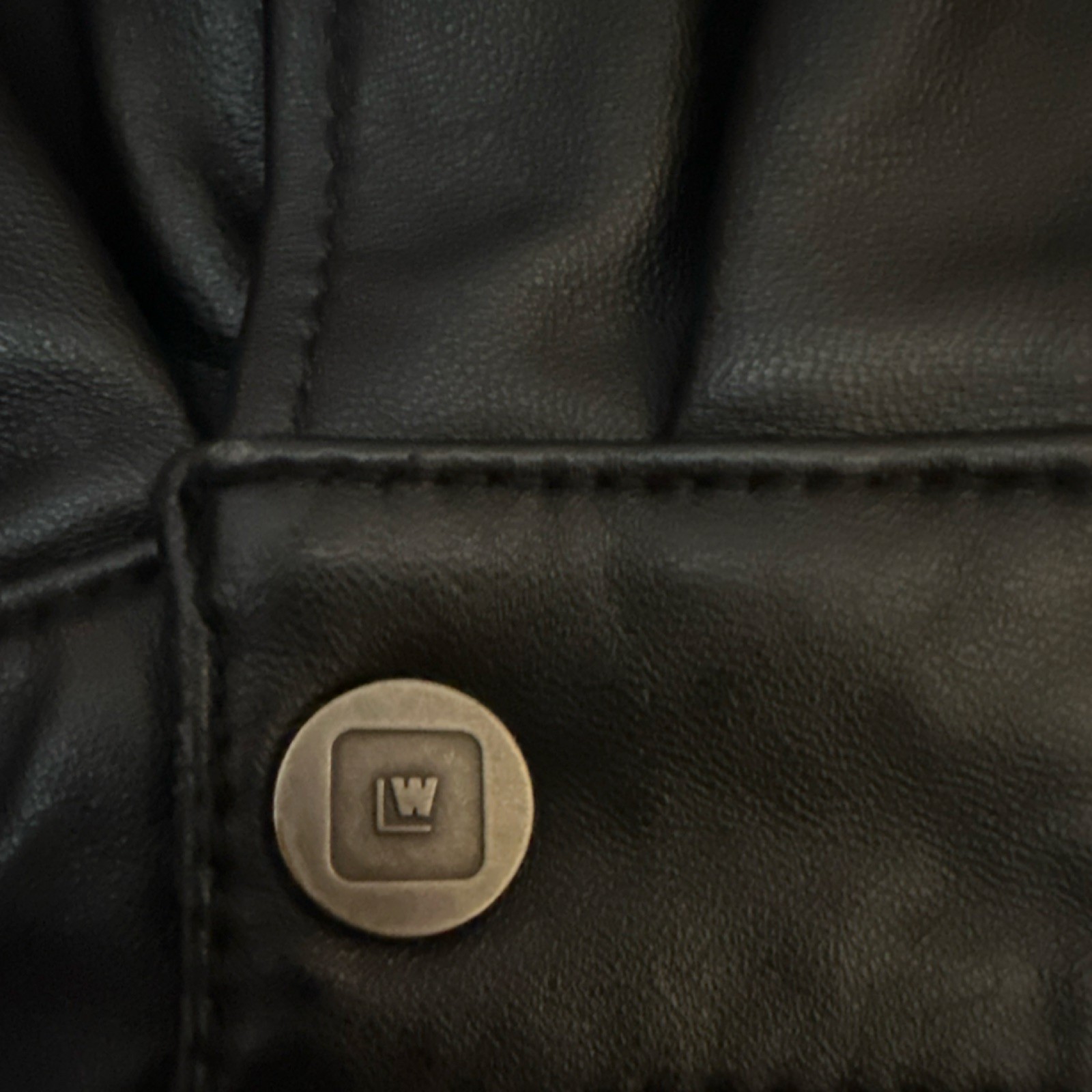 Wilsons Leather Black Button Jacket Lined Button … - image 1