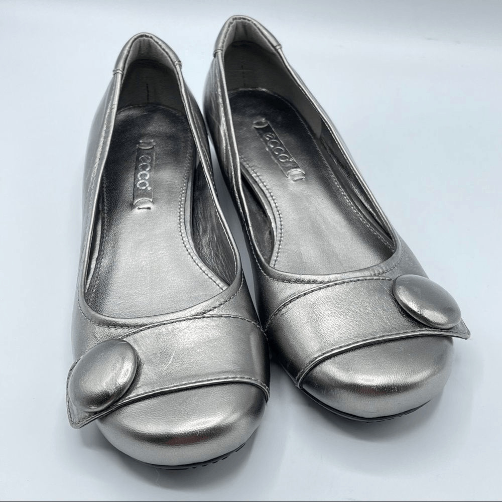 Ecco silver button ballet flats - image 1