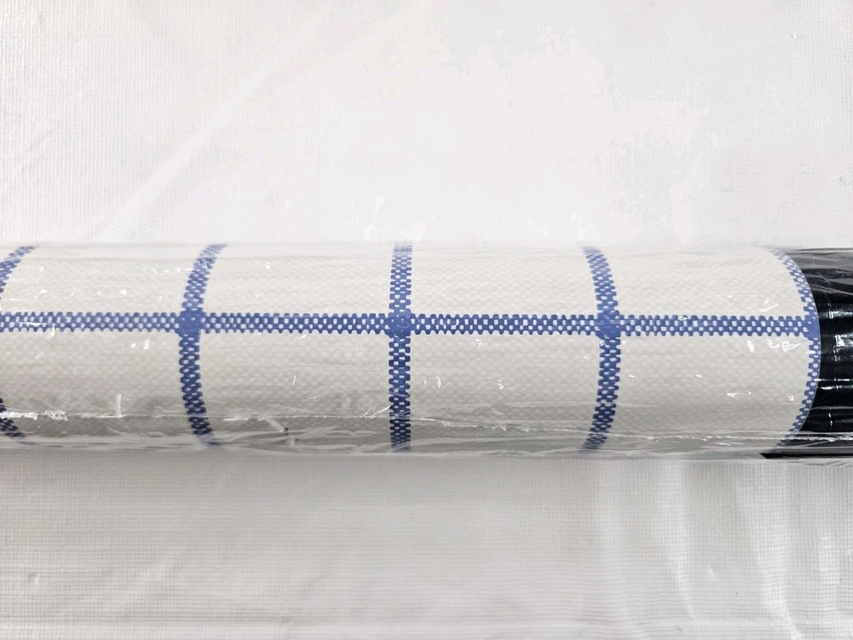 Papel Pintado De Colección Ralph Lauren Azul Jazmín Blanco Cuadrícula Rayas 67.5 pies cuadrados 27" x 10 yardas Foto 4 de 4