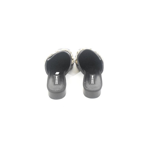 Design Lab Schuhe 8,5 schwarz Kunstleder Schmuck Strass Slipper Halbschuhe Pantoletten - Bild 4 von 9