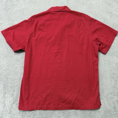Polo Ralph Lauren Shirt Men's Medium Red Cotton Loop Collar Camp Button Up XL - Picture 4 of 5