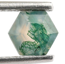 Natural Moss Agate Faceted Hexagon Shape 5X5 mm Healing Rare Gemstone 0.70 Ct.