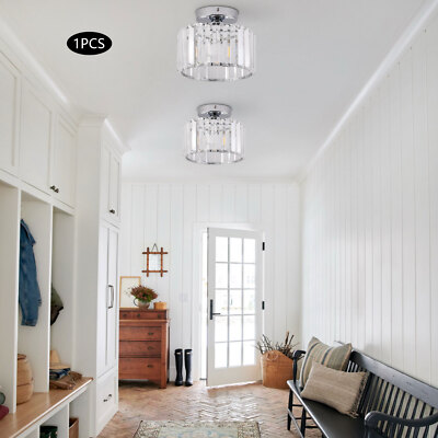 Modern Chandelier Light Crystal Ceiling Light Fixture Flush Mount Ceiling Lamp