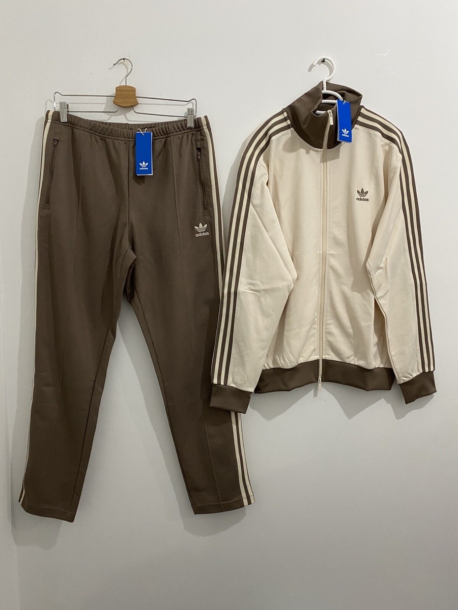 ボトムスその他 adidas Beckenbauer Track Pants Trace Brown Wonder White JC57 Adidas Originals Beckenbauer Tracksuit Trace Brown Wonder