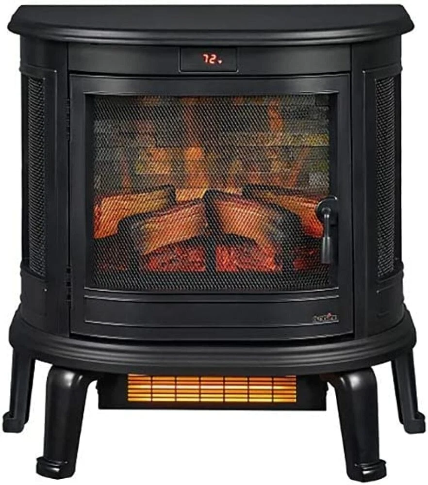 Duraflame 3D Black Curved Front, Infrared Electric Fireplace Stove | eBay