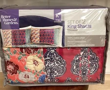 Better Homes & Gardens Bohemian Quilted King Pillow Shams Global Tiles Boho 2pcs