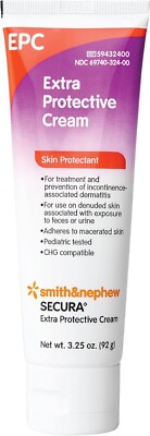 Smith & Nephew SECURA Extra Protective Cream (EPC) Skin Rash Protectant, 3.25 Oz