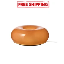 IKEA VARMBLIXT LED table/wall lamp, orange glass/round, 12 ", NEW