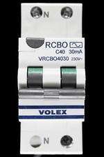 VOLEX 40 AMP CURVE C 10kA 30mA DOUBLE POLE RCBO TYPE AC VRCBO4030