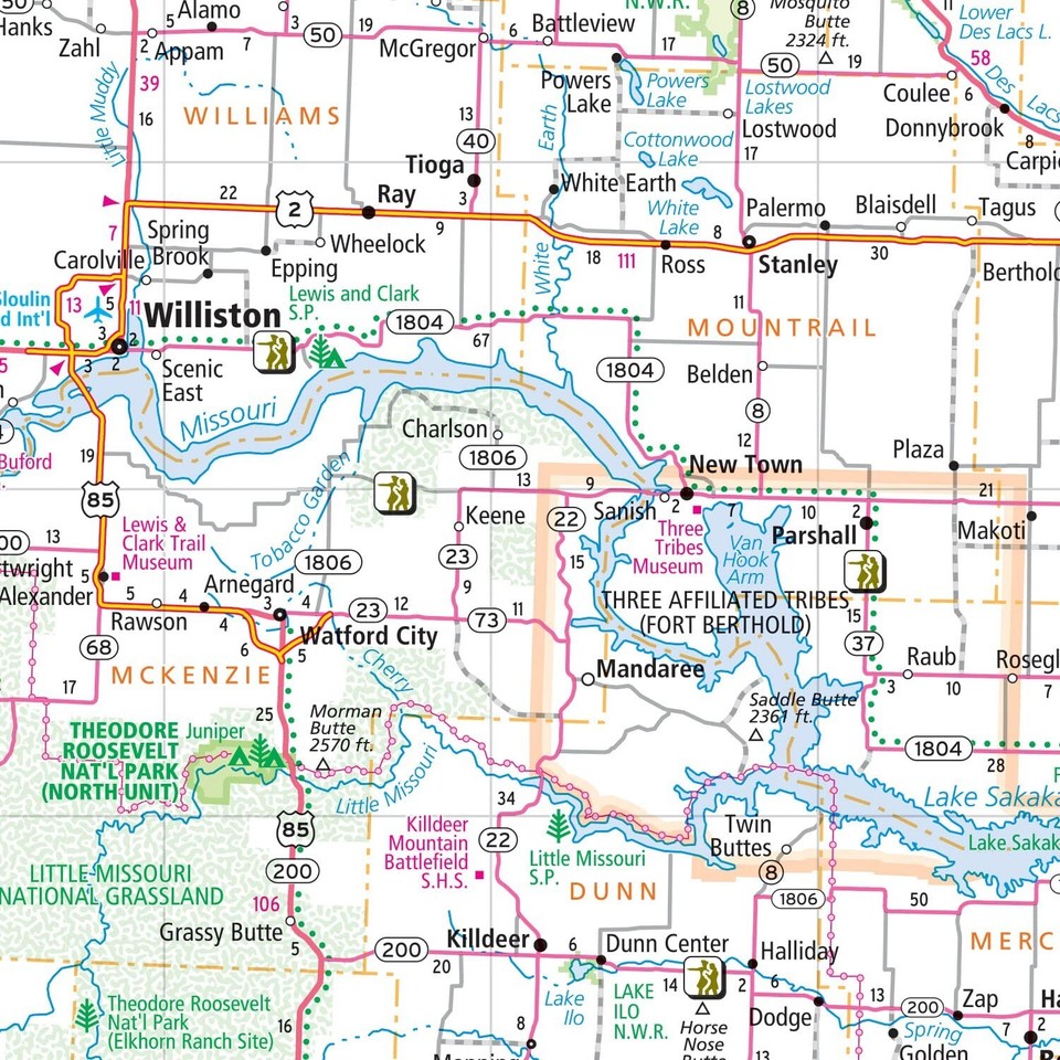 Rand McNally Easy to Fold North Dakota, South Dakota Laminated Map eBay