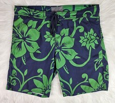 Old Navy Board Shorts Mens L  Green Blue Hawaiian Tropical Swim Trunks