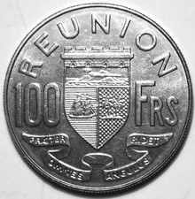 French Reunion 100 Francs Coin 1964 KM# 13 Africa One Hundred Marianne Paris