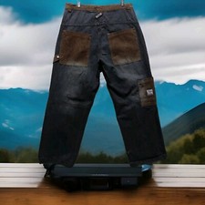 Vintage Paco Jeans Mens 36x31 Blue Denim Baggy Wide Leg Skater Rave Y2K Corduroy