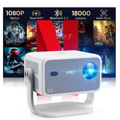 18000 LMS XGODY Projector Wireless Whale Os 4K HD 5G WiFi HDMI Home Theater USB