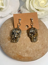 Skull Hanging Light Weight Resin Earrings Halloween