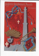 Italian Art Military Postcard Genova Legione Carabinieri Reali ABBA Srtist Signe