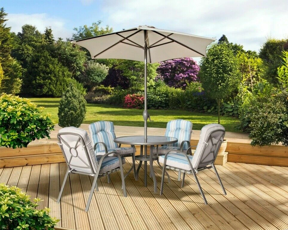 4 seater dining online set with parasol