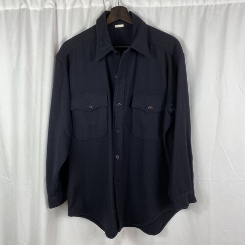 Vintage US Navy Button Up Wool Flannel Shirt