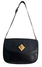 AUTHENTIC GIANNI VERSACE HANDBAG BAG F/W 1996 BLACK LEATHER GOLD MEDUSA EMBLEM