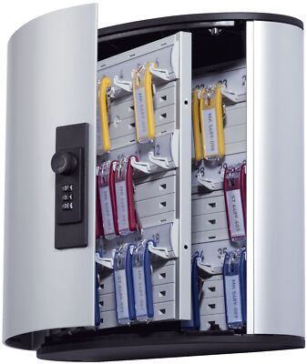 Durable 1966 23 Schlüsselkasten KEY BOX - 36 Haken, mit Zahlenschloss und Panel,