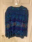 NWT Exquisite Scala Blue Cocktail Suit Jacket Plus Size 3X Beaded Sequins Button — photo 3