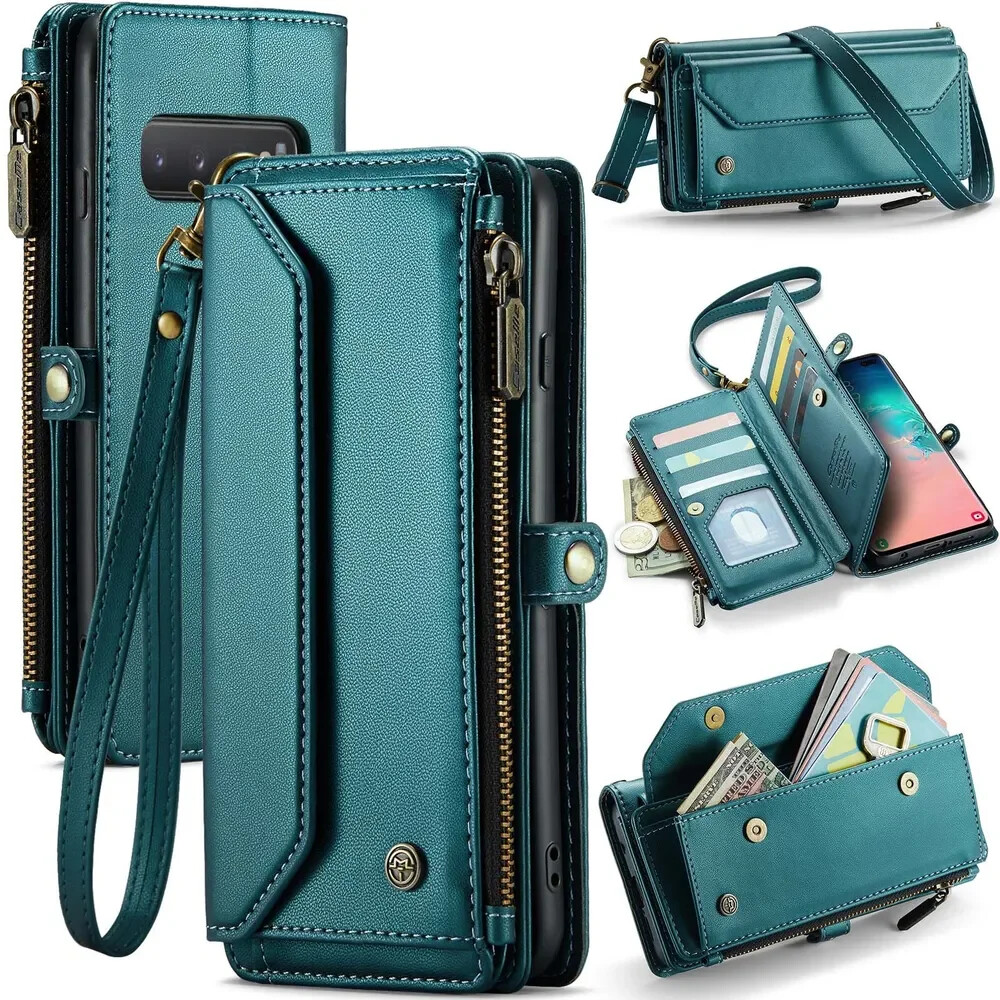 Phone Case for Samsung Galaxy S10 Crossbody Wallet Case Leather