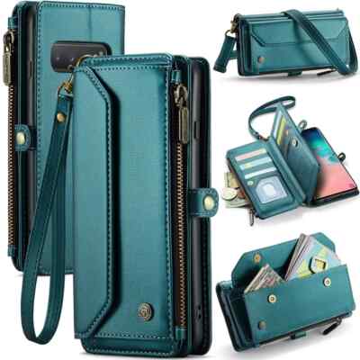 Phone Case for Samsung Galaxy S10 Crossbody Wallet Case Leather Flip Cover