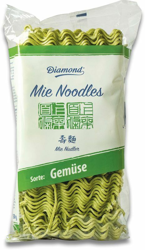 [250g] DIAMOND Mie Noodles mit Gemüsegeschmack / Mie Nudeln ohne Ei / Wok Nudeln