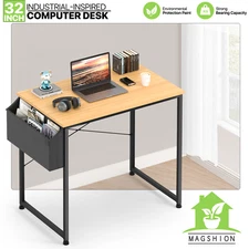 Light Walnut Wood 32"Home Computer Desk Office Workstation Student Writing Table