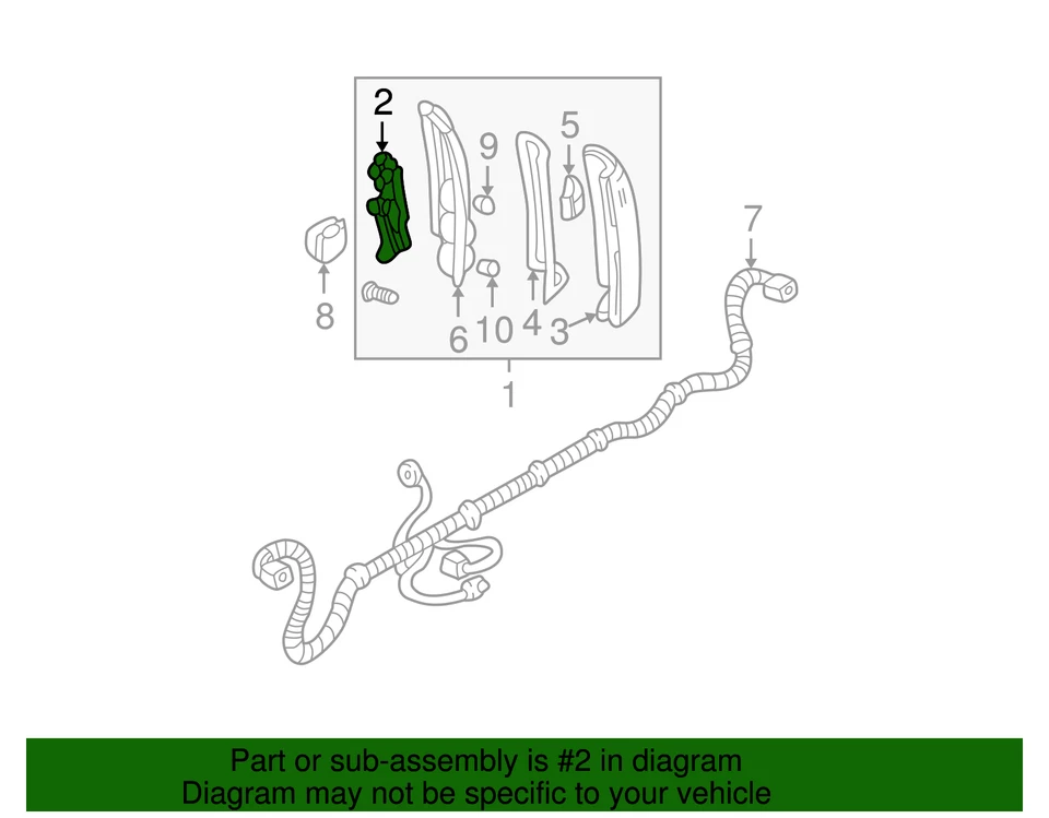 Genuine GM 1988-2000 Cadillac Rear Right Marker And Back-Up Lamp Plate 16511566 - Image 4 of 4