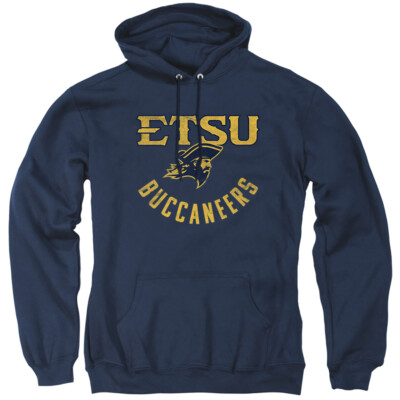 ETSU Adult Pullover Hoodie Buccaneers Logo, Navy, S-3XL