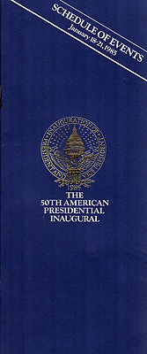 1985 Presidential Inaugural Schedule of Events Ronald Reagan Republican 