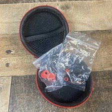 Senso Red  Black Zipper Earbud Clam Shell Case  Replacement Ear Buds