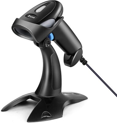 Eyoyo 1D 2D USB Wired Barcode Scanner with Stand Handheld Scanner for Inventory