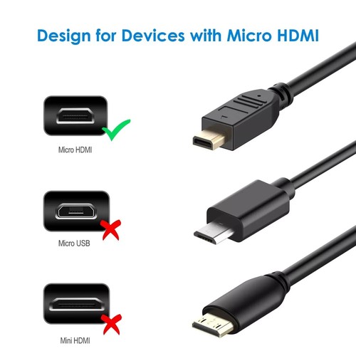 CAVO MICRO HDMI per OLYMPUS MJU/STYLUS/FOTOCAMERA DIGITALE DURA - Foto 3 di 11