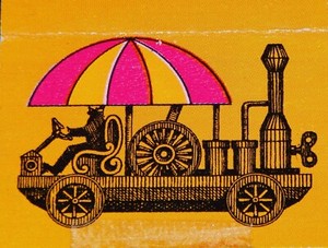 Vintage Matchbook,  EARLY VICTORIAN GROUND VEHICLE, Steam Punk, MOD Transport