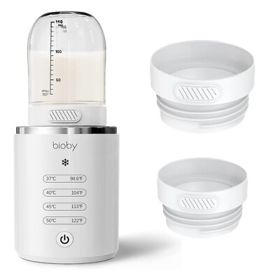 Bioby Portable Bottle Warmer, Baby Bottle Warmer with 3 Adapters, 3 Min Fast Hea