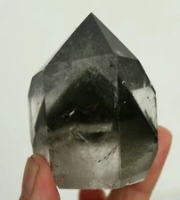 156g NATURAL RARE GREEN GHOST PYRAMID QUARTZ CRYSTAL POINT HEALING