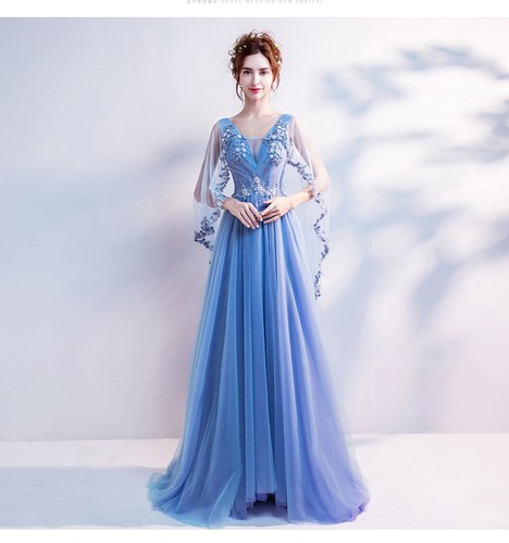 Noble Lace Evening Formal Party Ball Gown Prom Bridesmaid Long Dress TSJY1857 - Picture 3 of 12