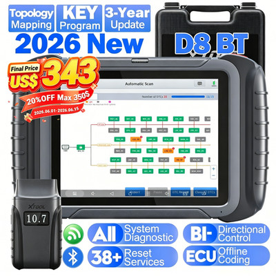2026 XTOOL D8 BT Full System Bidirectional Diagnostic Scan Tool Coding Scanner