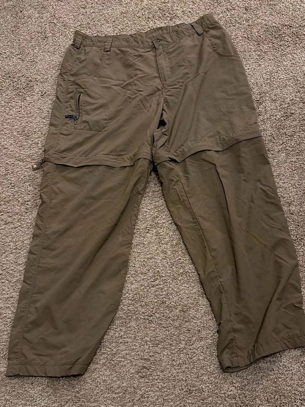 White Sierra Convertible Hiking Pants XL 29 Inseam Brown