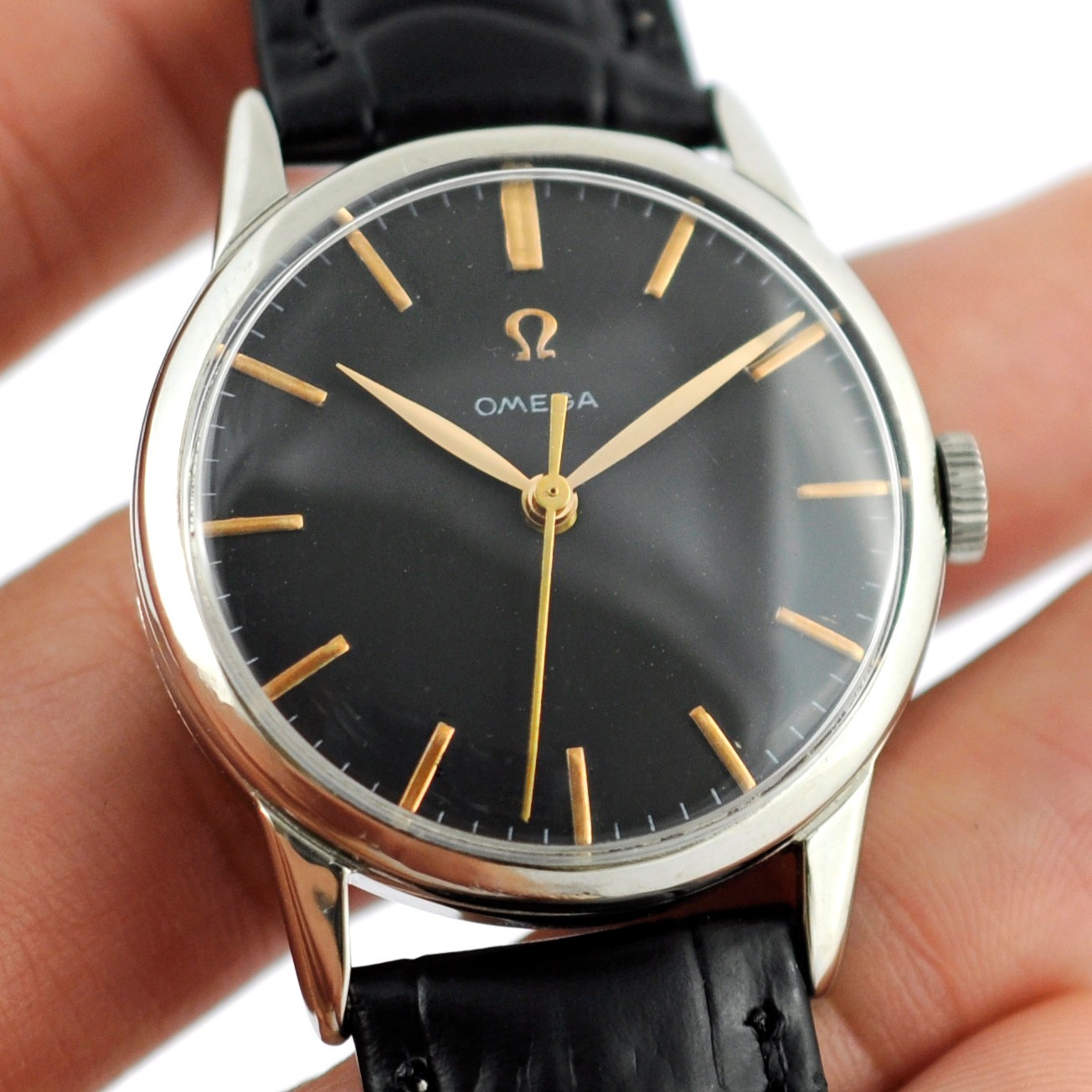 AUTHENTIC OMEGA REF 14714 MANUAL WIND RECENTLY SERVICED STEEL 1961' GENTS WATCH