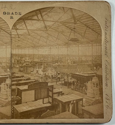 Interior of Main Exhibition Hall, Philadelphia Centennial Exhibition Stereoview