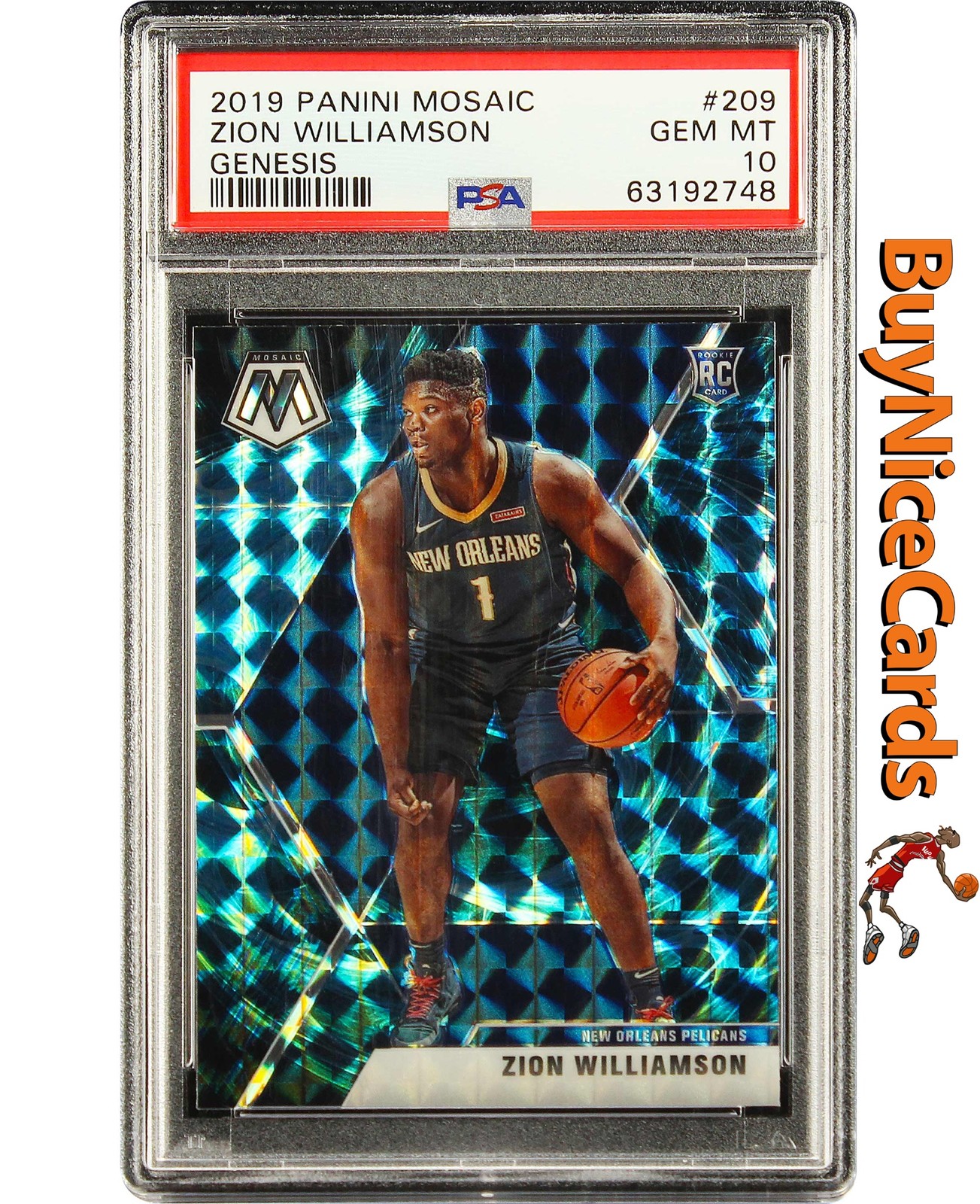 2019 Zion Williamson Panini Mosaic Genesis SP RC Rookie # 209 PSA 10 Gem Mint