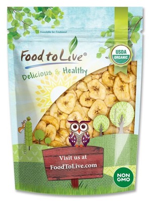 Organic Banana Chips - Non-GMO, Kosher, Vegan - by Food To Live