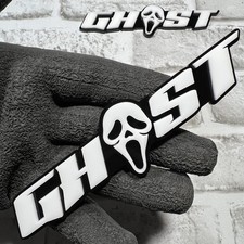 2pcs Ghost Emblem Black White Car Side Fender Trunk Grill Badge Decal Sticker