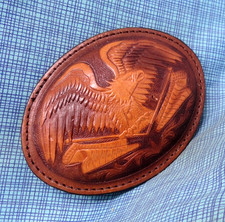 Western Eagle Leather Belt Buckle Cowboy Biker Patriot Cowgirl Sportsman .BLT521